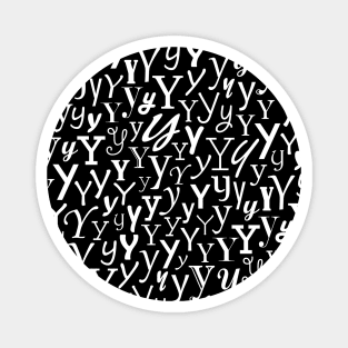 Y - Typography (White) Magnet